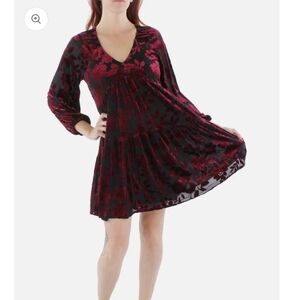 Taylor Burgundy Floral Midi Dress